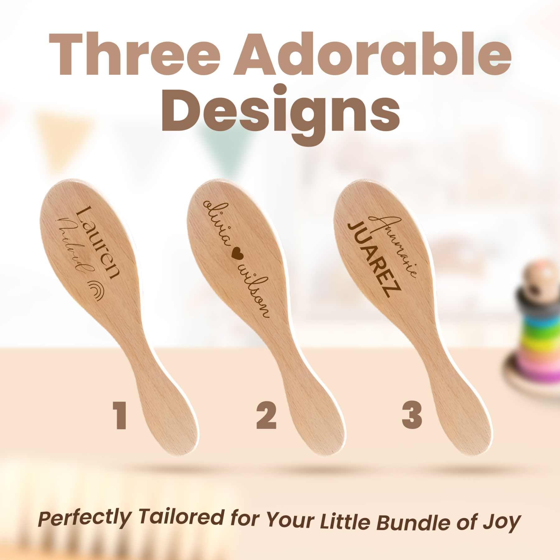 Personalized Baby Hairbrush with Engraved Name