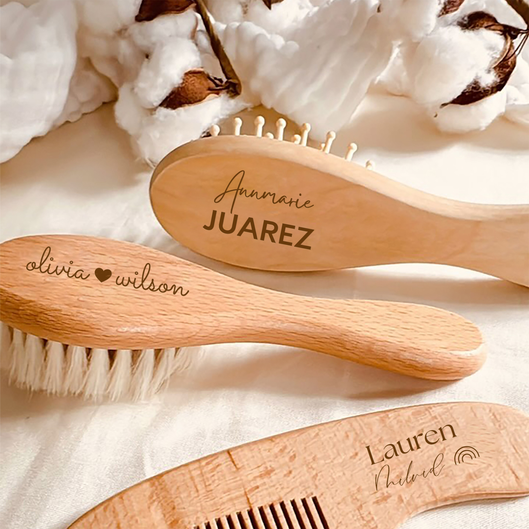 Personalized Baby Hairbrush with Engraved Name