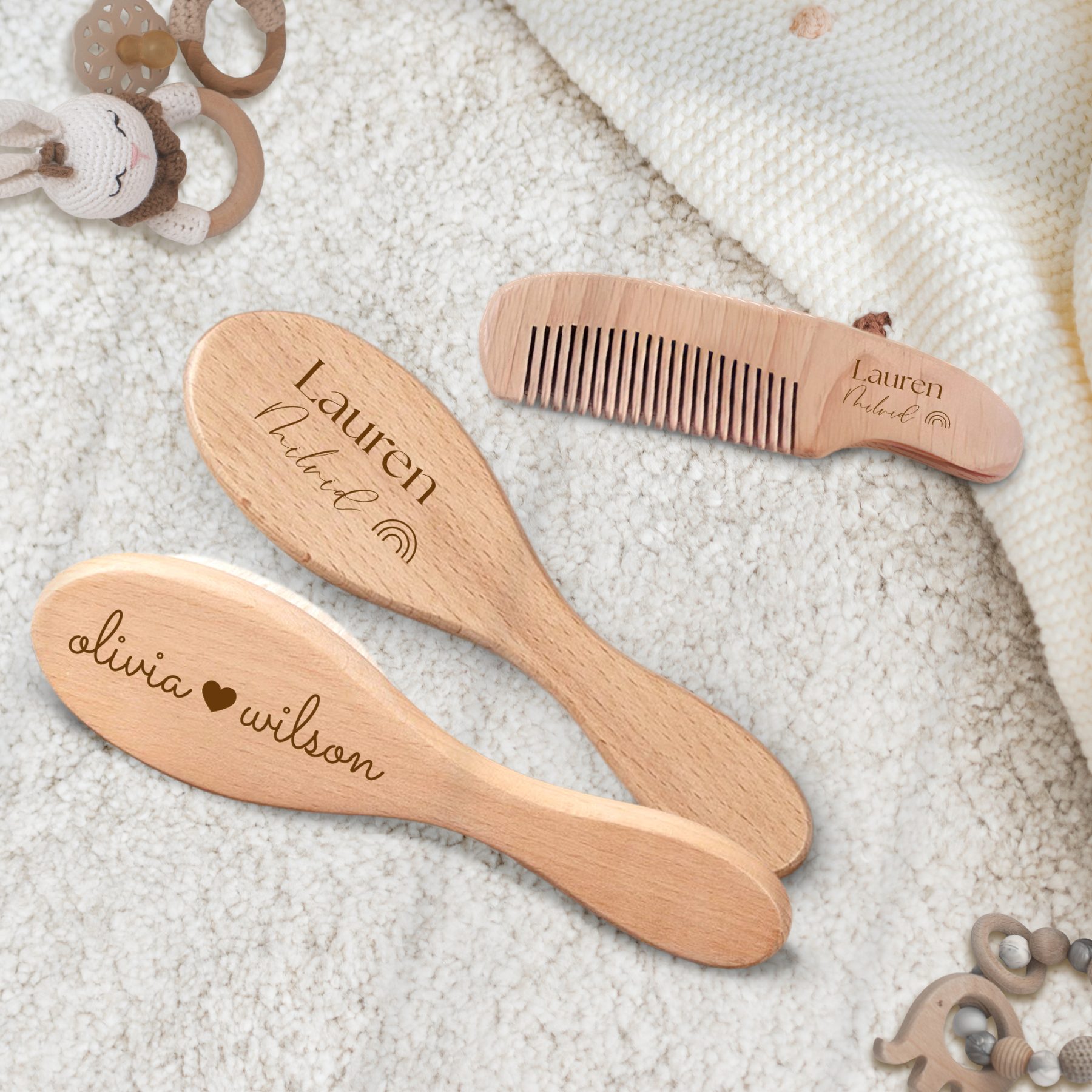 Personalized Baby Hairbrush with Engraved Name