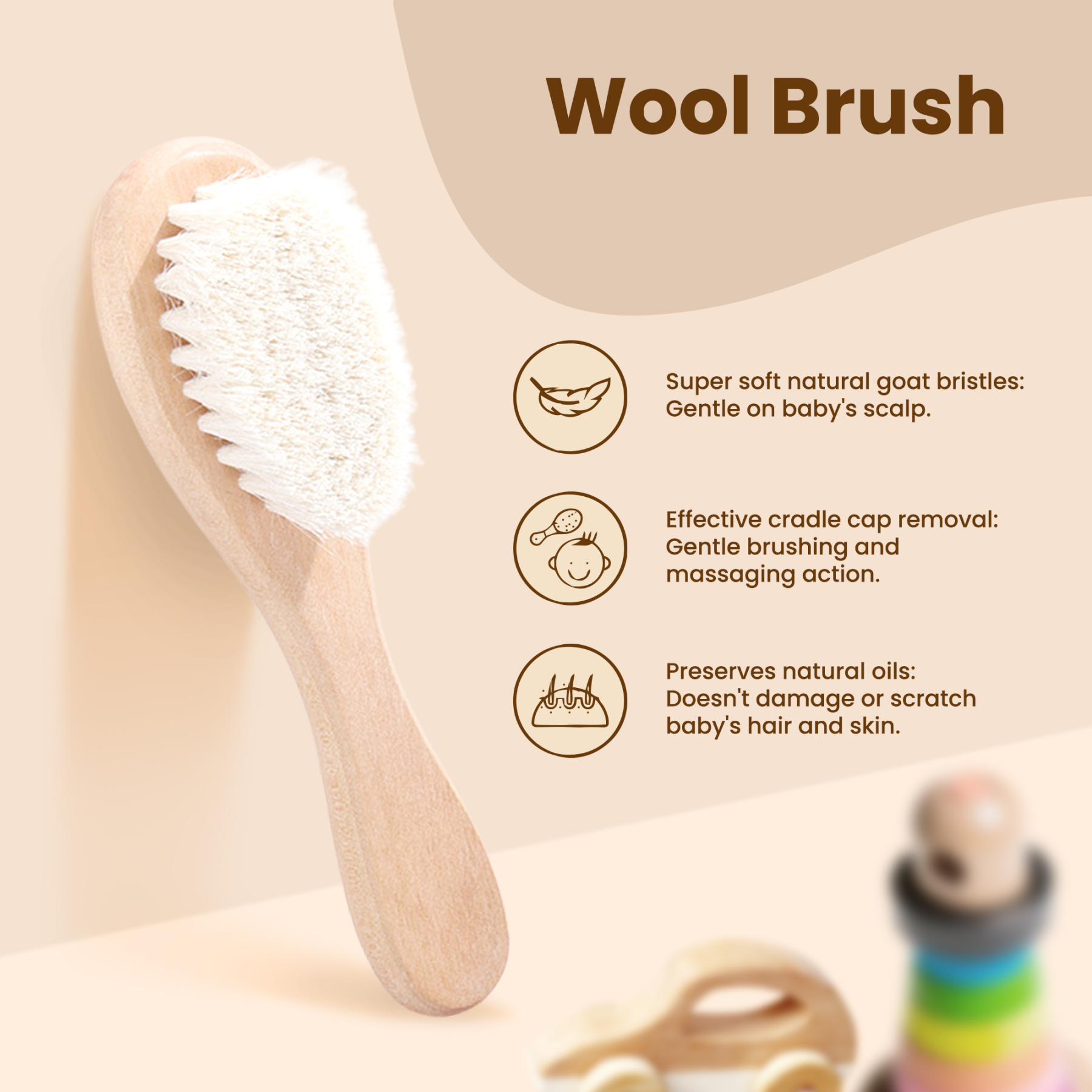 Personalized Baby Hairbrush with Engraved Name