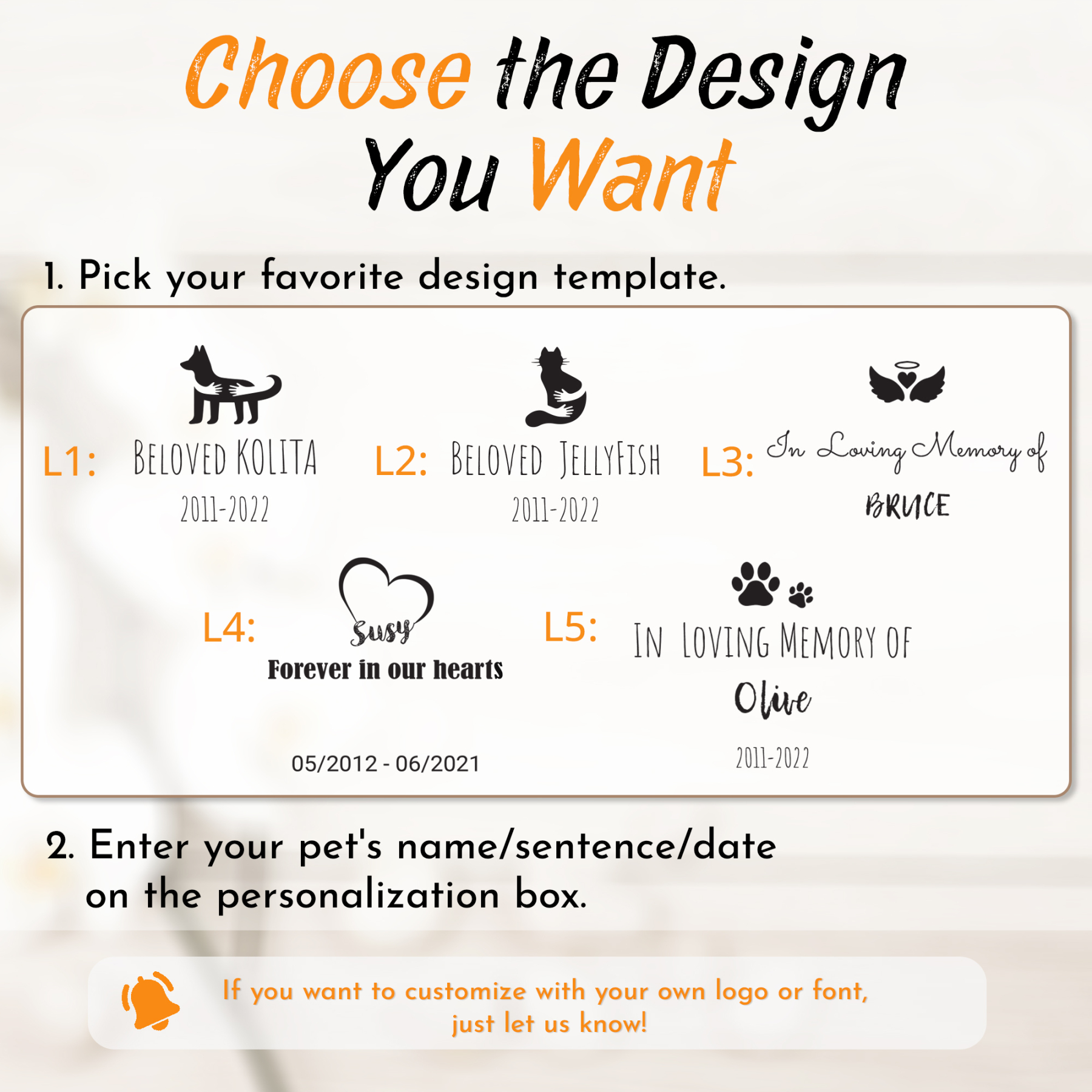 Custom Pet Urn with Engraved Name - Rounded style