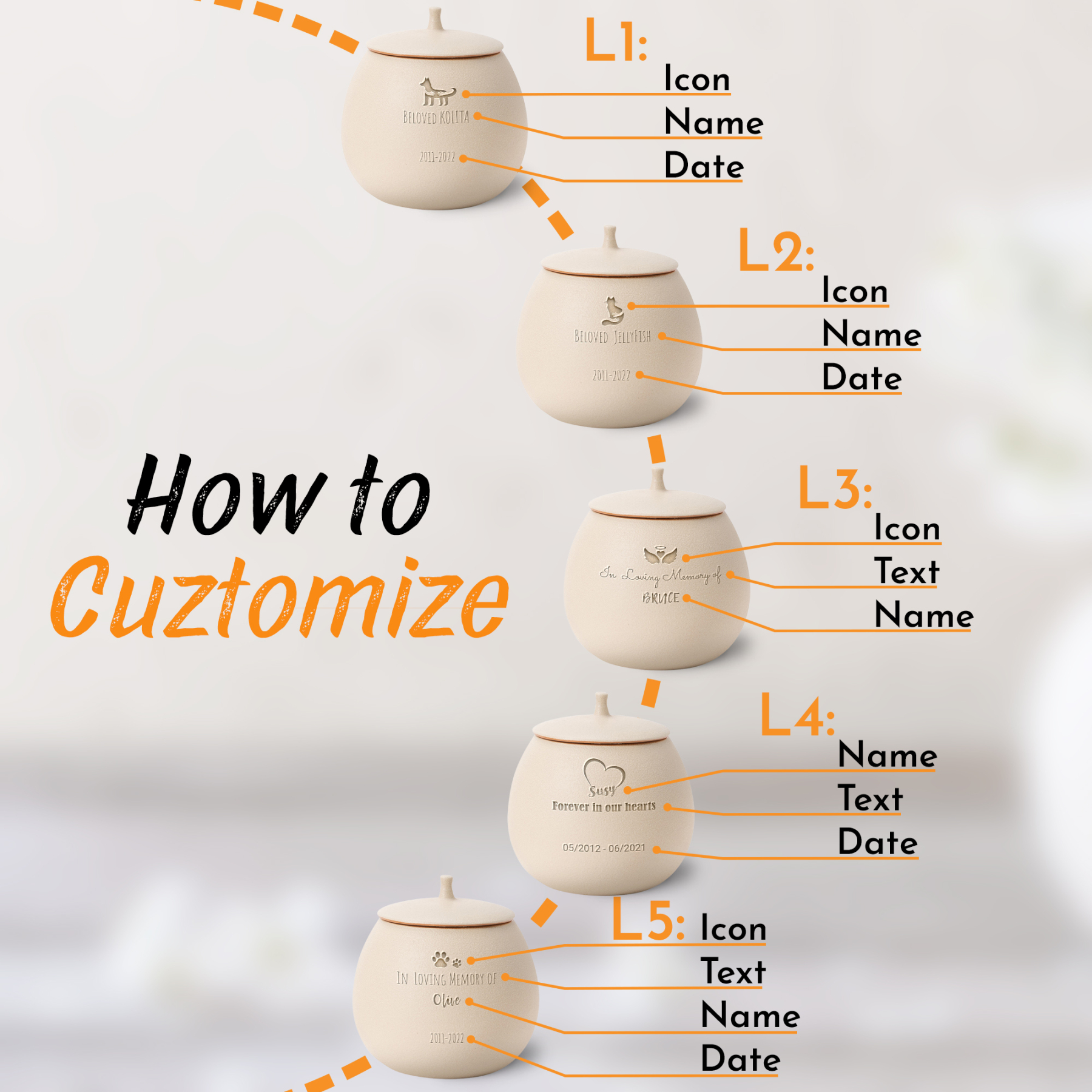 Custom Pet Urn with Engraved Name