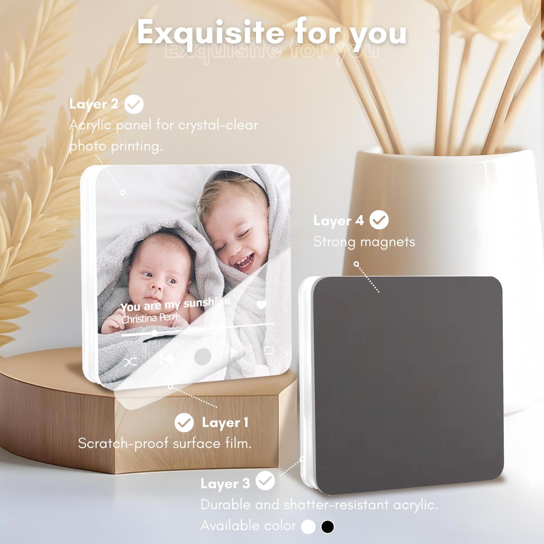 Personalized Photo Album Fridge Magnet - USB Rechargeable for Gift