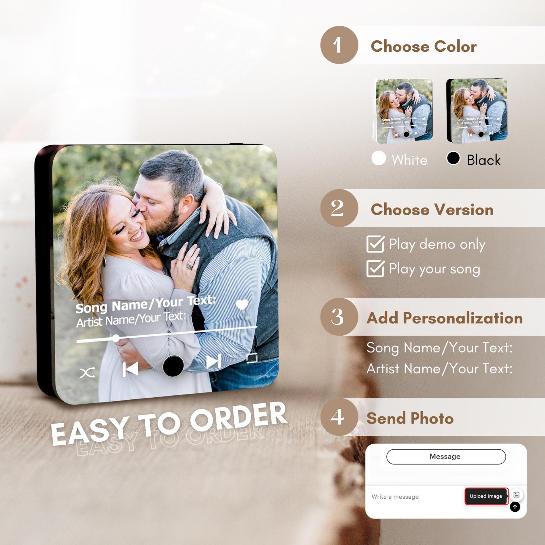 Personalized Photo Album Fridge Magnet - USB Rechargeable for Gift