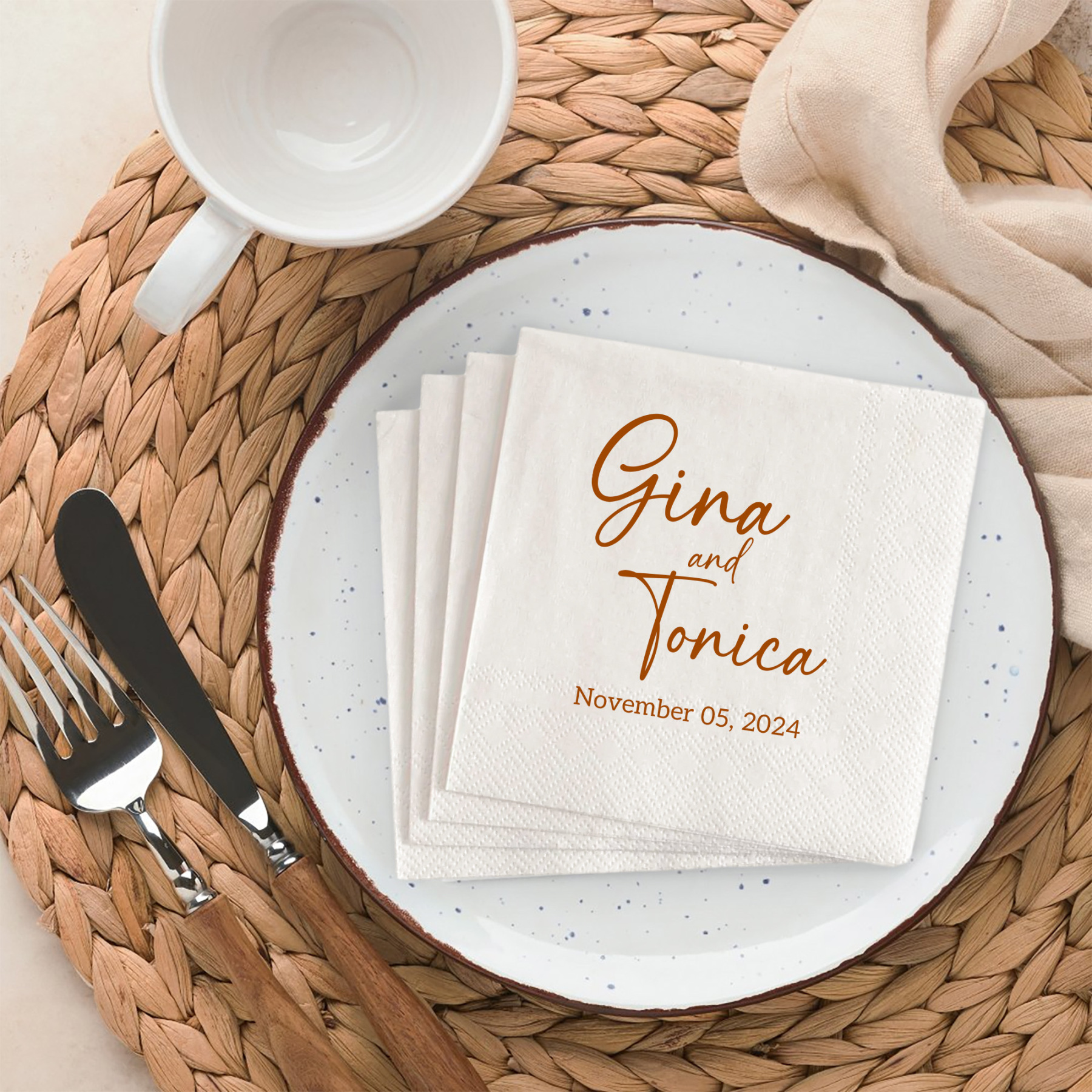 Custom Wedding Napkins With Name