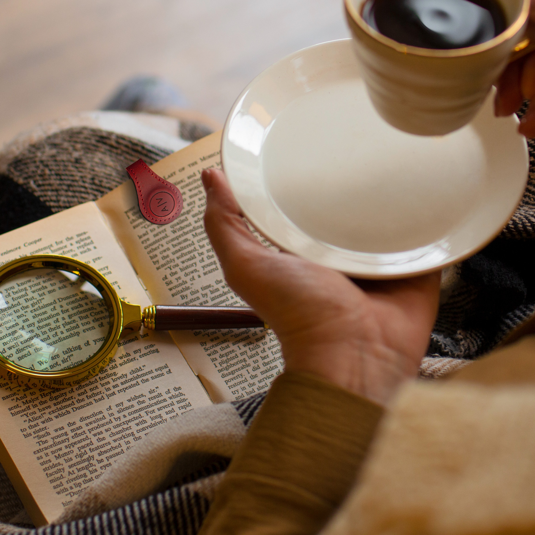 Custom Leather Magnetic Bookmark with Initials