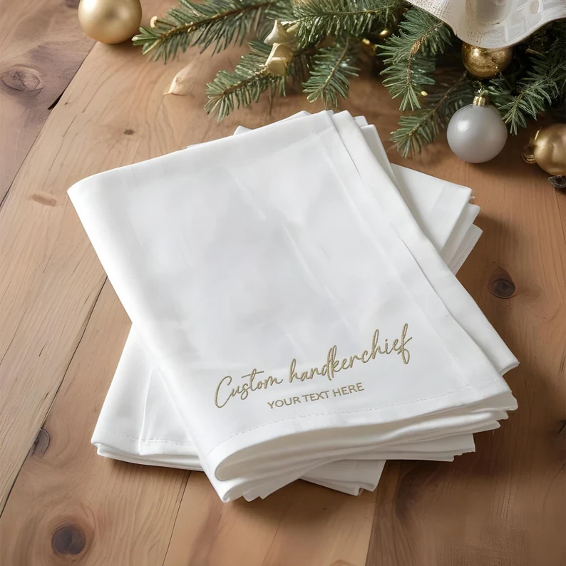 Custom Embroidery Handkerchief Personalized Wedding Hanky For Bride