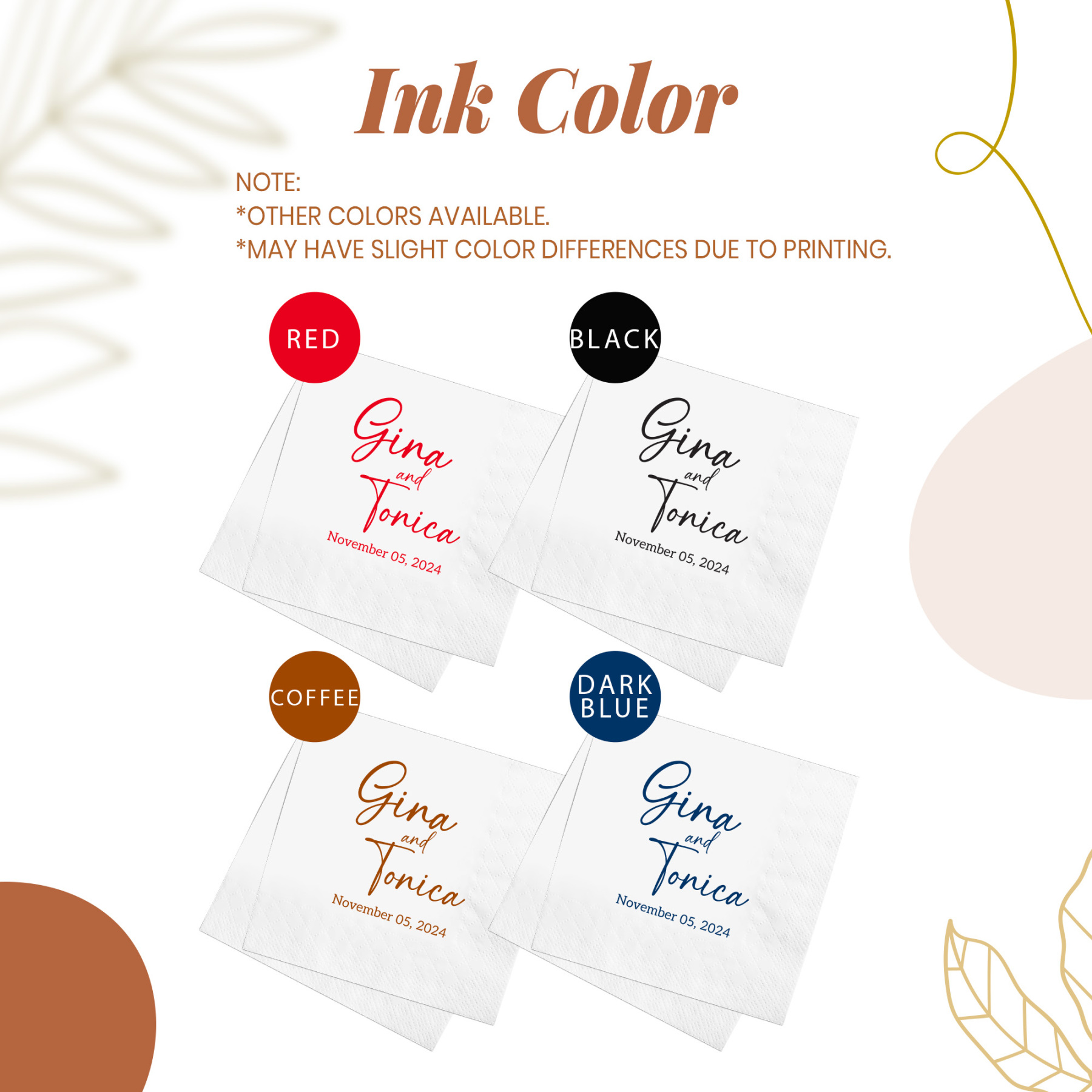 Custom Wedding Napkins With Name