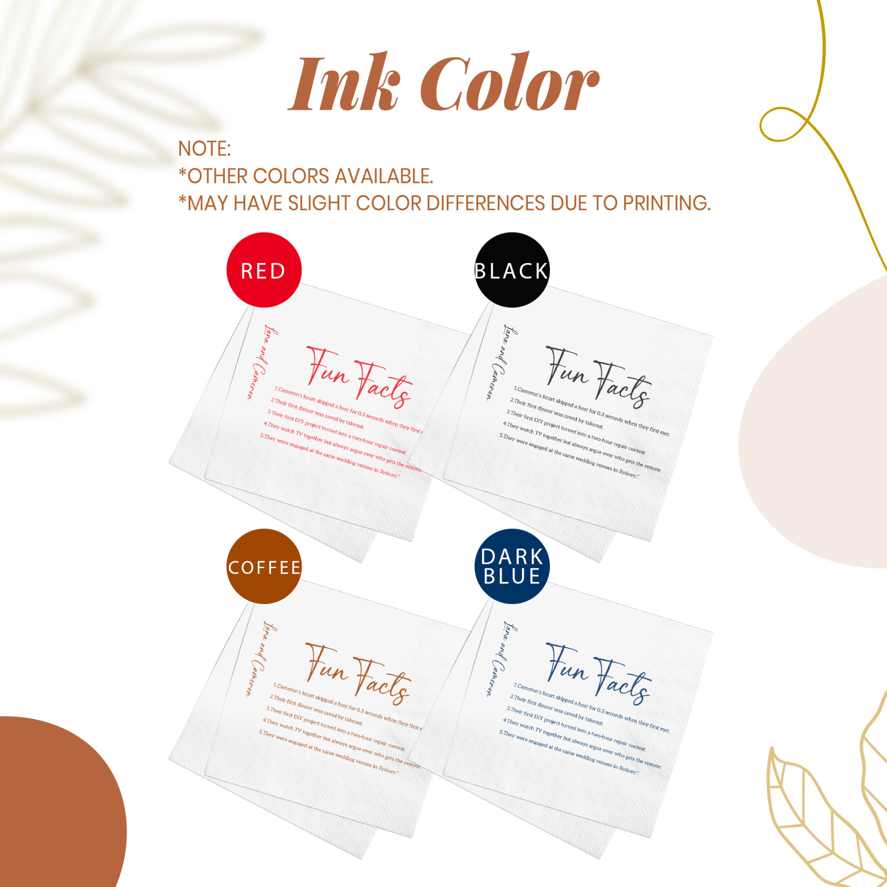 Custom Wedding Napkins Fun Facts