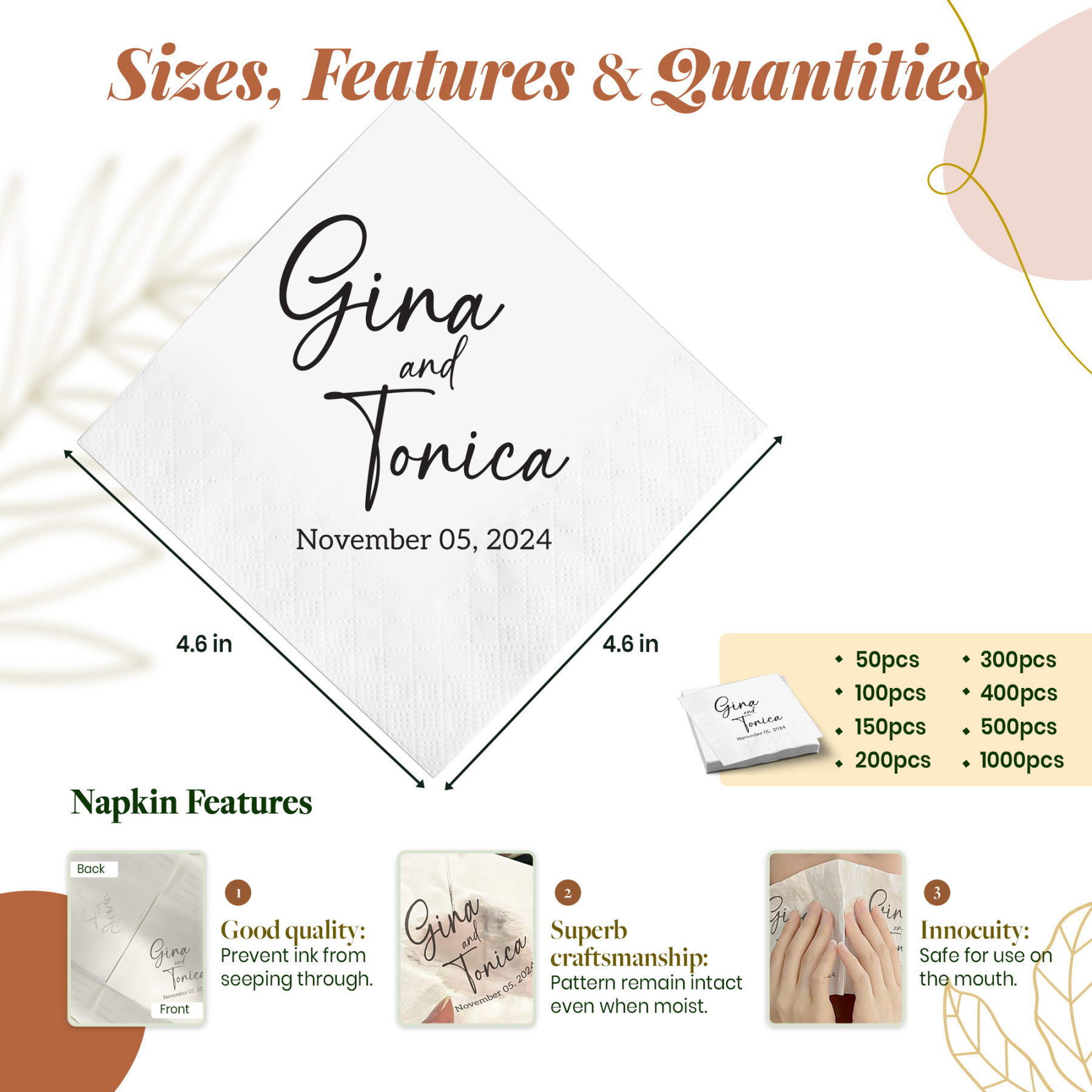 Custom Wedding Napkins With Name