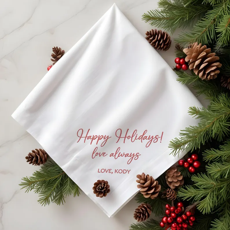 Custom Embroidery Handkerchief Personalized Wedding Hanky For Bride