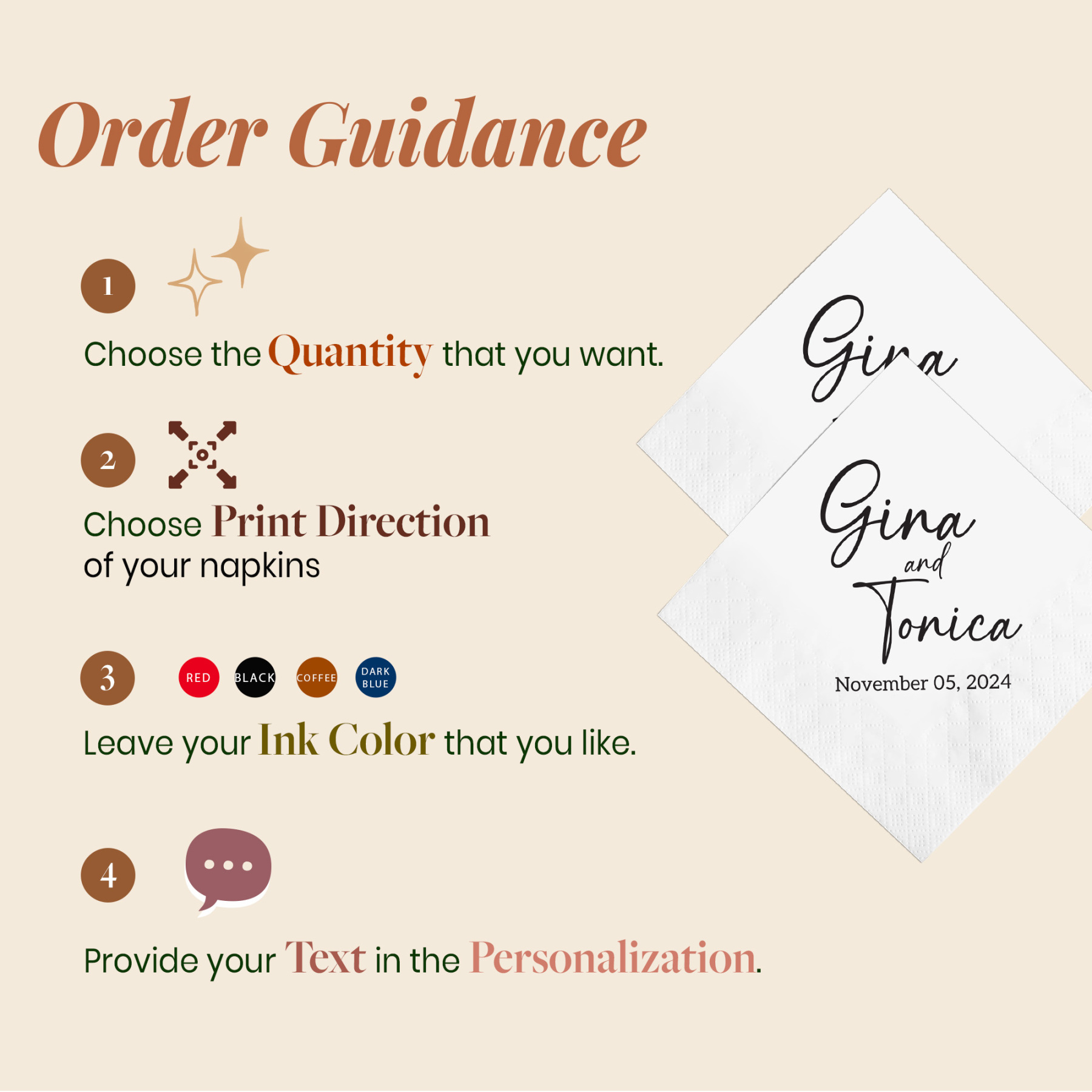 Custom Wedding Napkins With Name