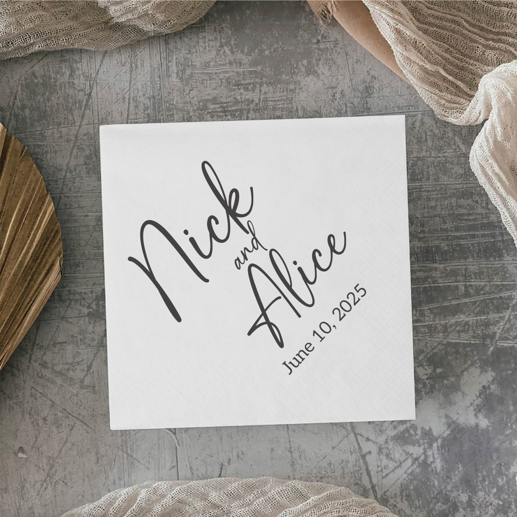 Custom Wedding Napkins With Name