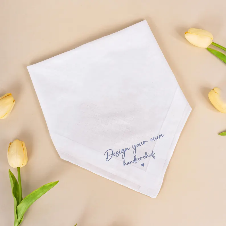 Custom Embroidery Handkerchief Personalized Wedding Hanky For Bride