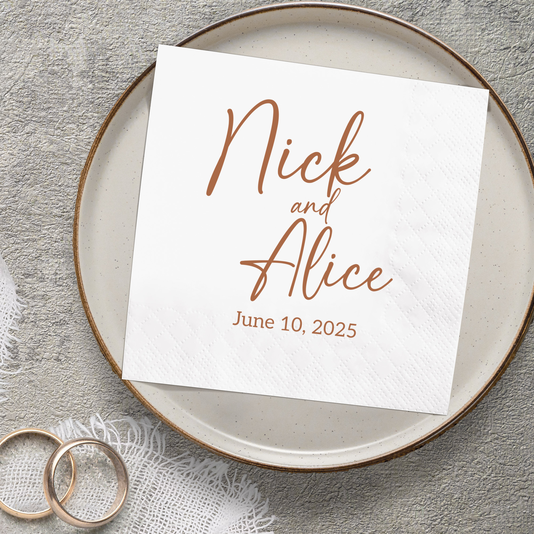 Custom Wedding Napkins With Name