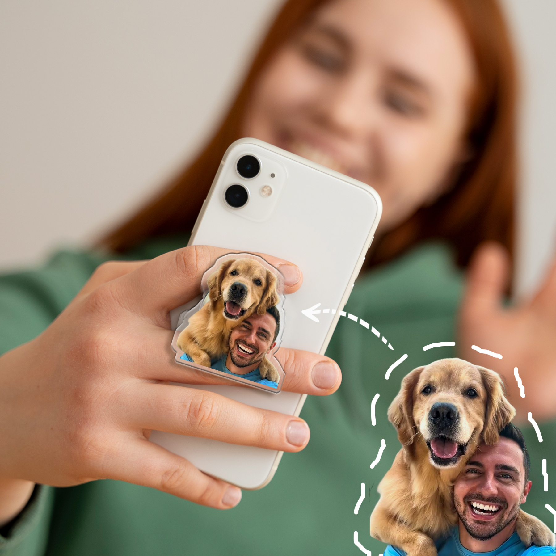 Personalized Photo Phone Grip Pet  Holder