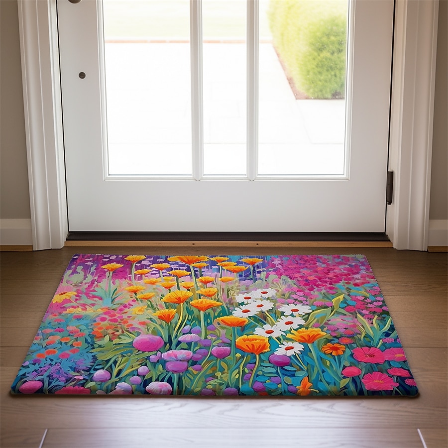 Colorful Flowers Doormat
