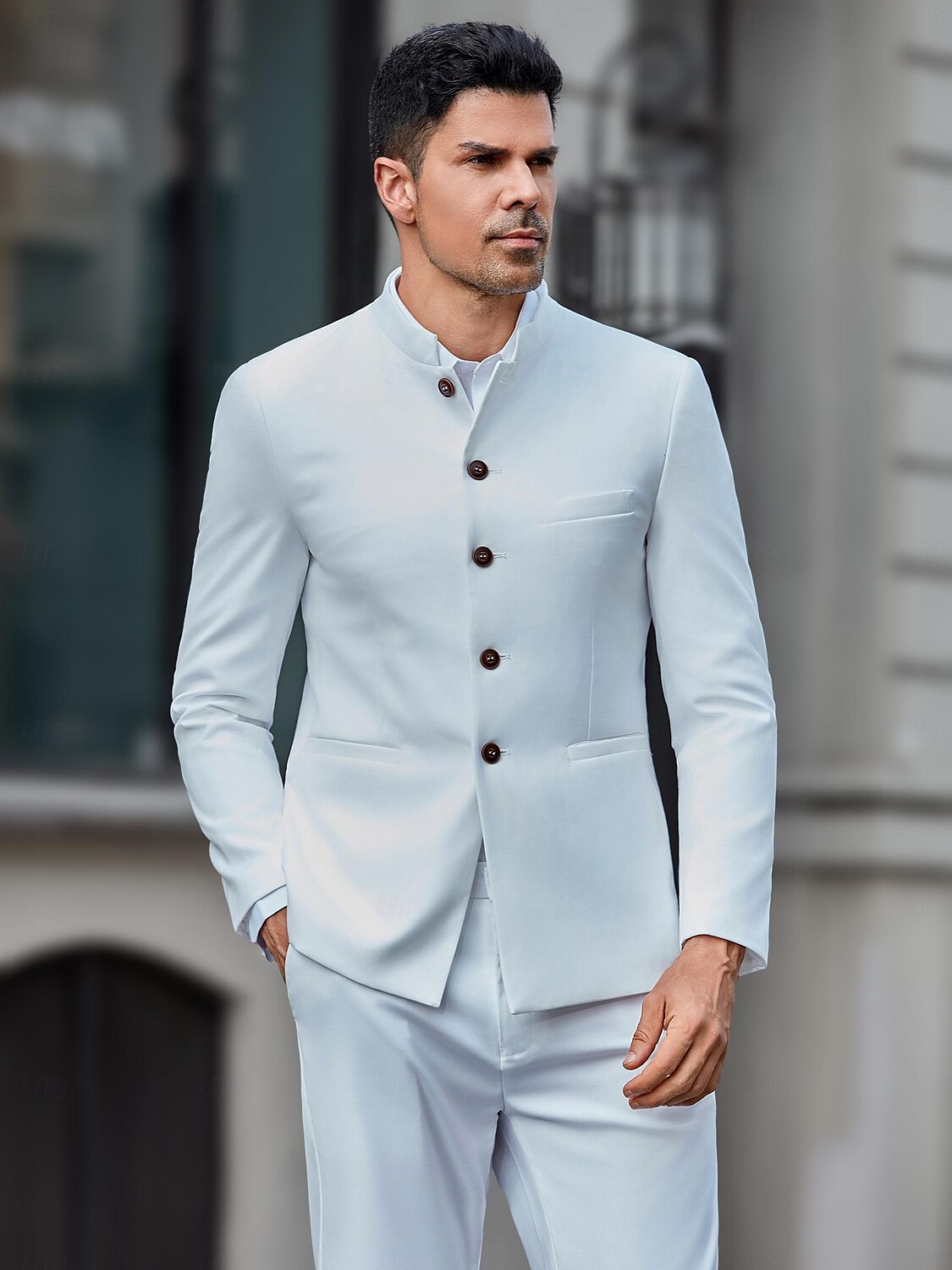 White Men's Wedding Suits 2 Piece Single Breasted More-button 2024