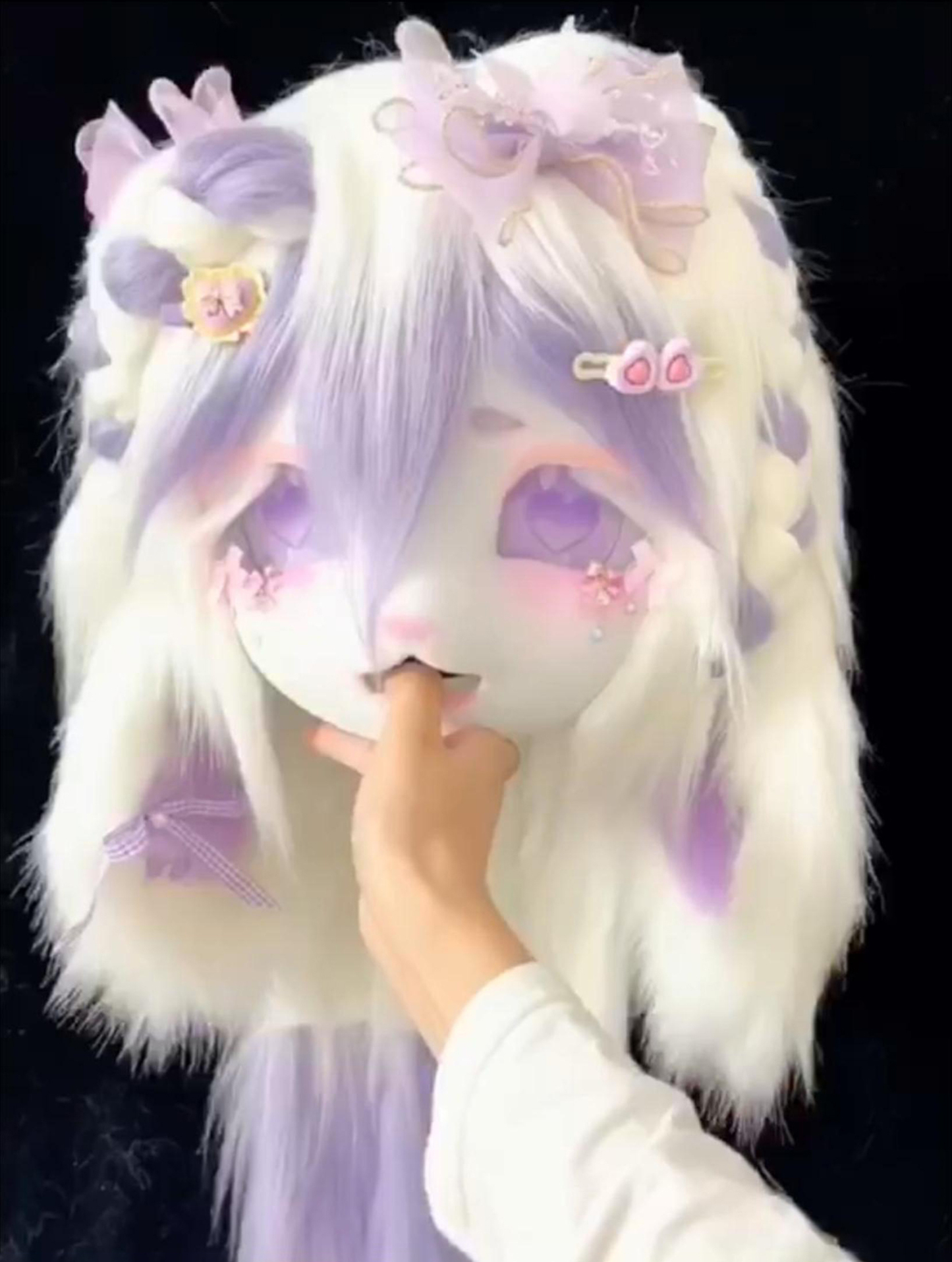 Purple Lamb Mask Fursuit Head