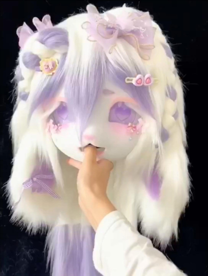 Purple Lamb Mask Fursuit Head