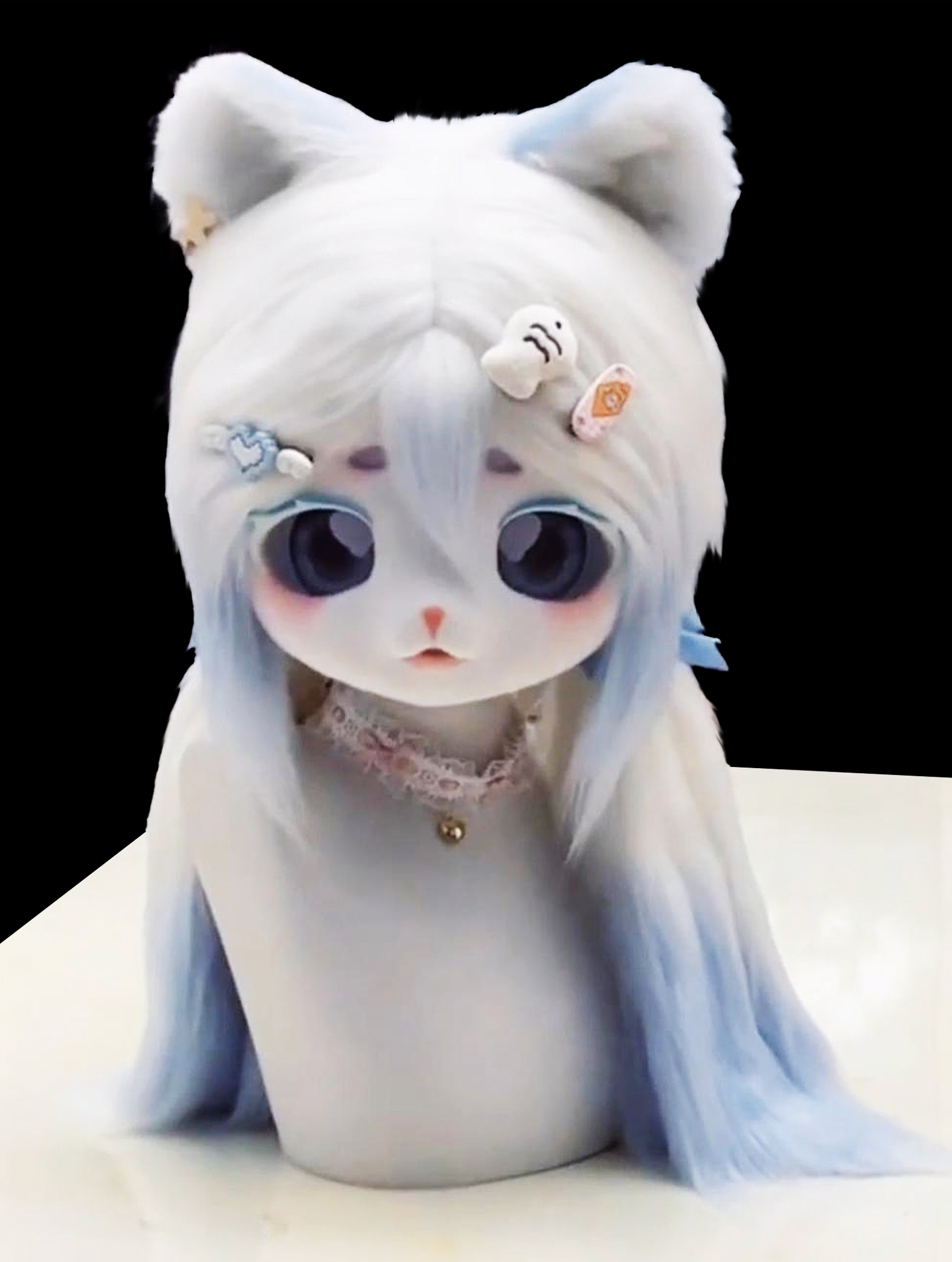 Blue Puppy Ears Mask Fursuit Head