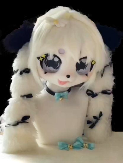 Black And White Puppy Mask Fursuit Head