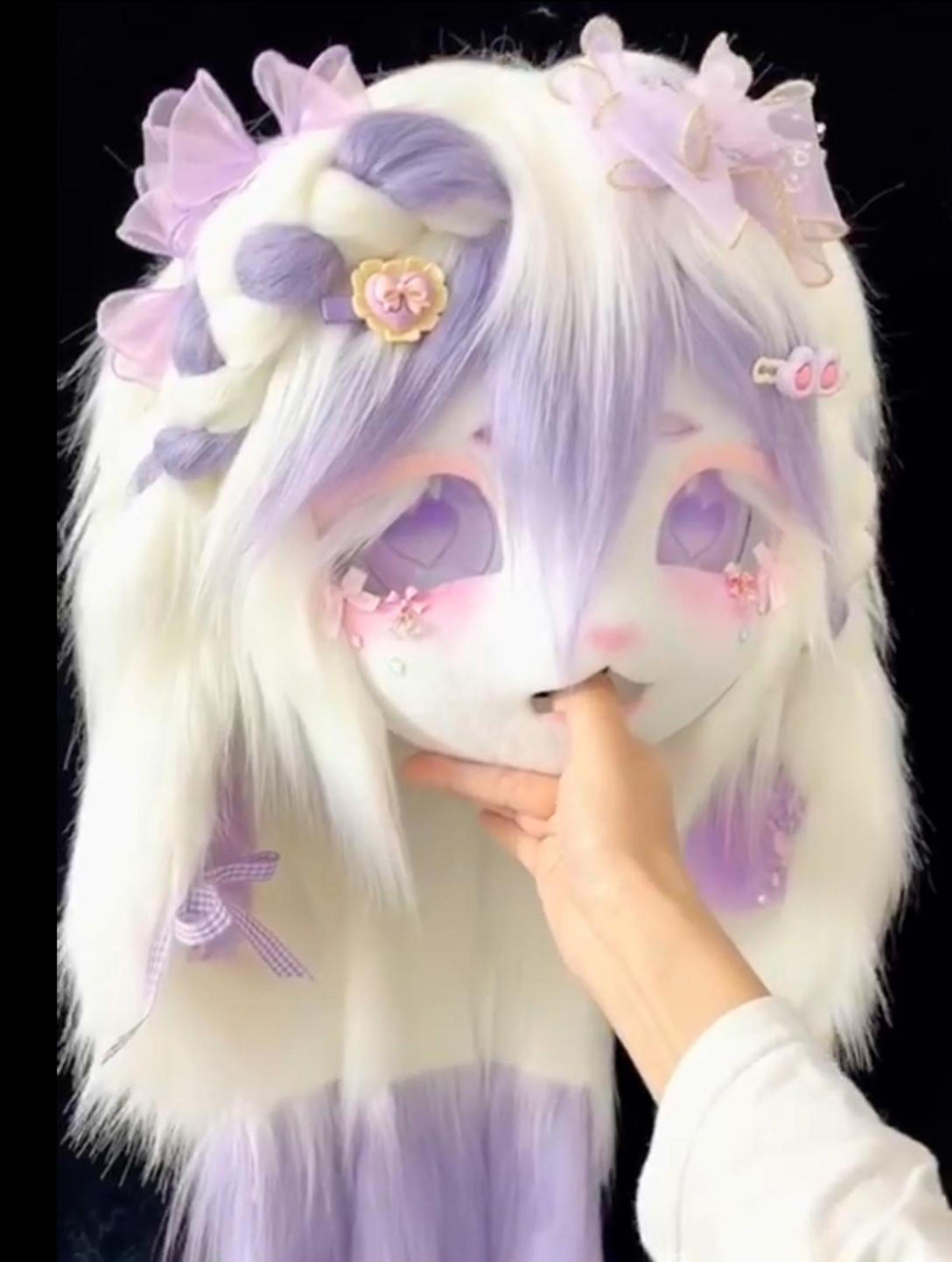 Purple Lamb Mask Fursuit Head