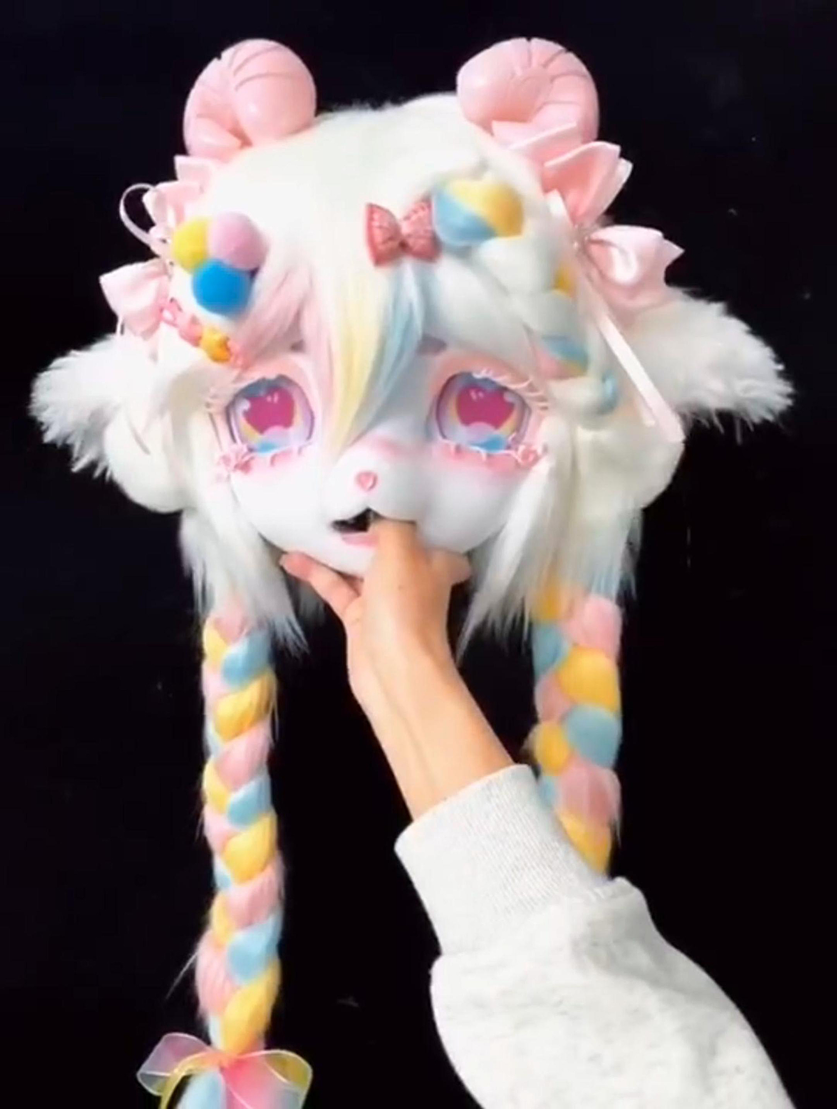 Colorful Little Sheep Mask Fursuit Head