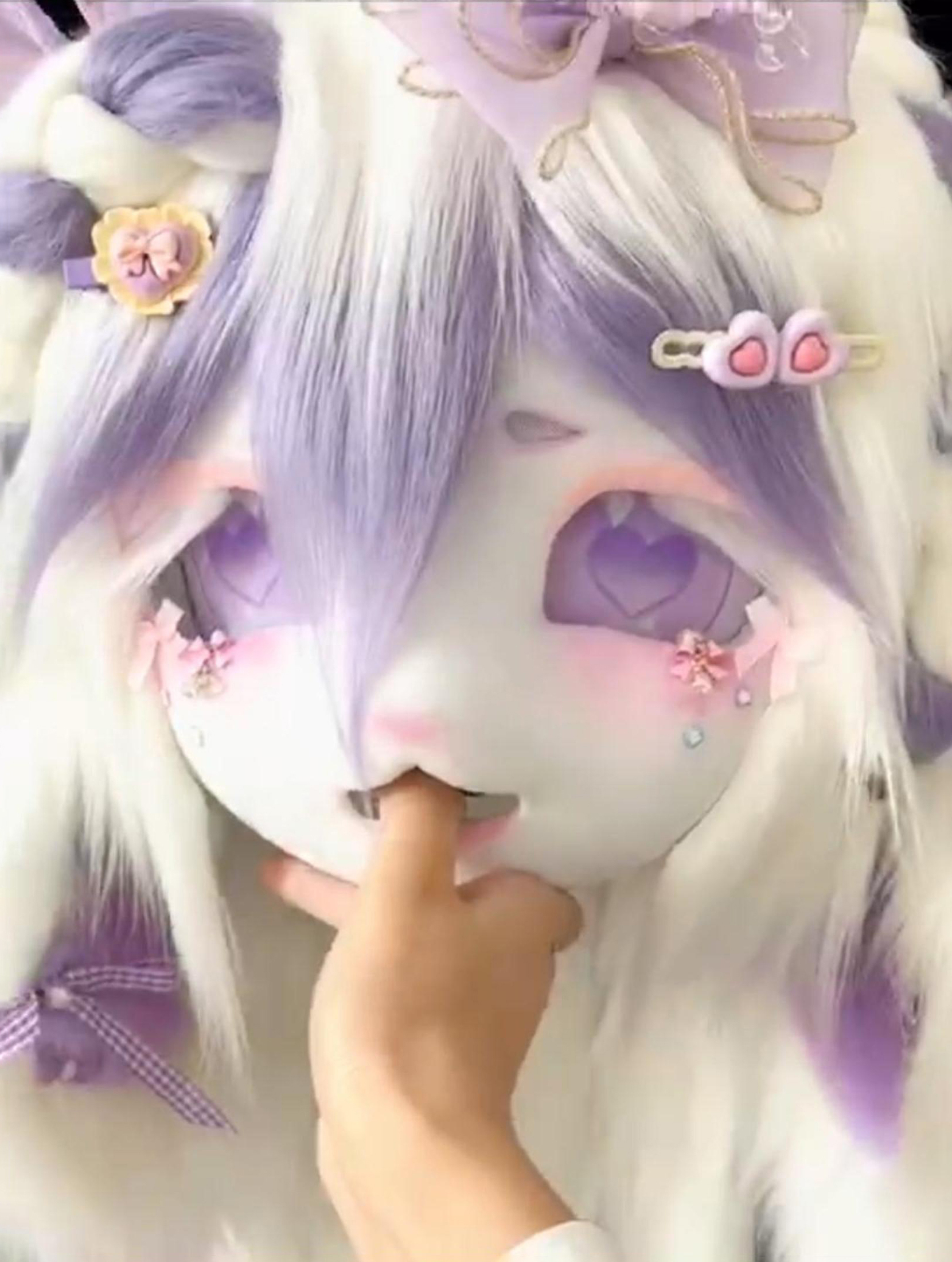 Purple Lamb Mask Fursuit Head