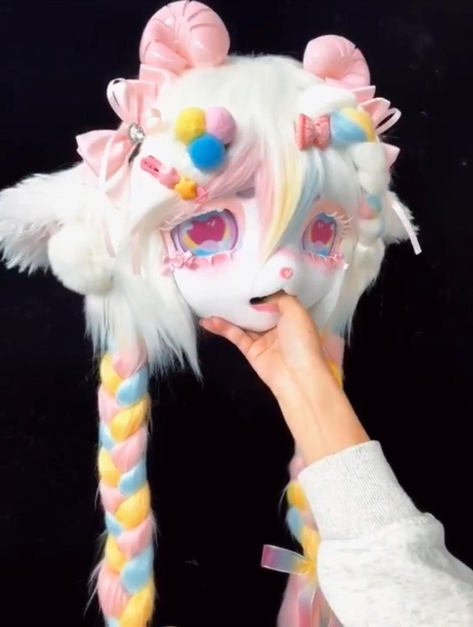 Colorful Little Sheep Mask Fursuit Head