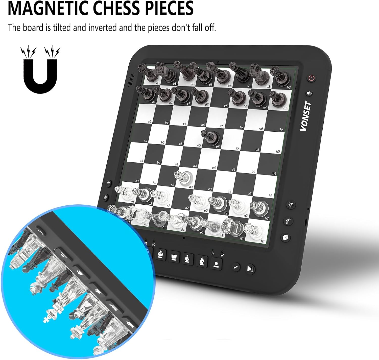 Vonset P6 Electronic Chess, Computer Chess Board, Smart International