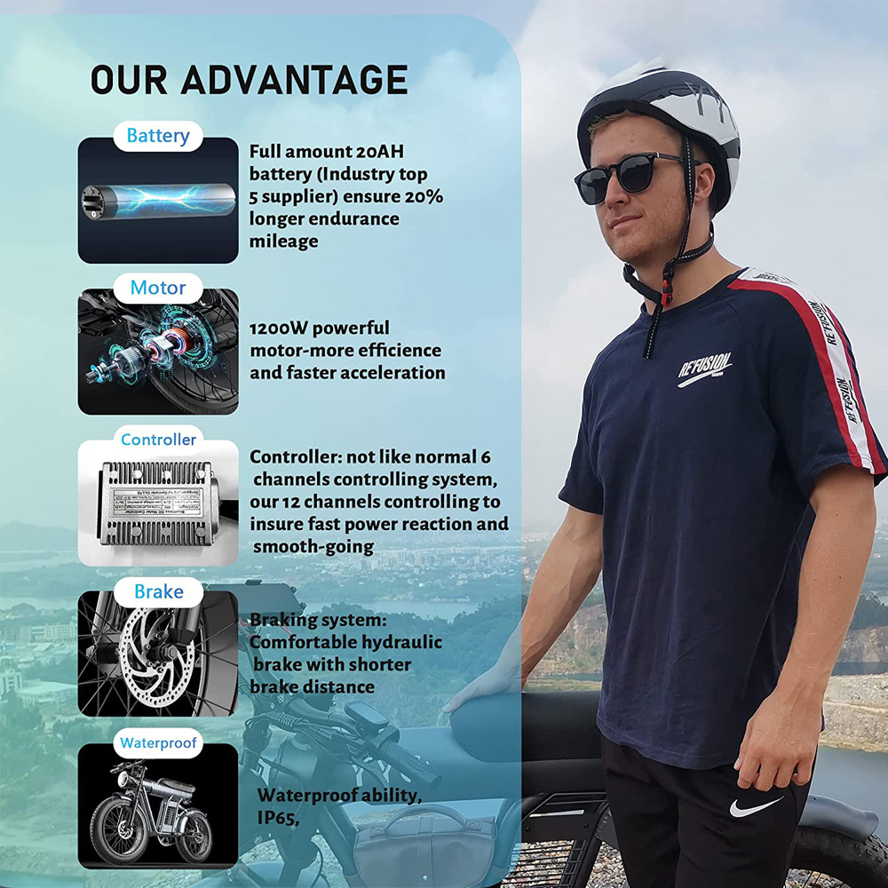 SMARTAVEL ZM21 48V 1200W Fat Tire Electric Bike