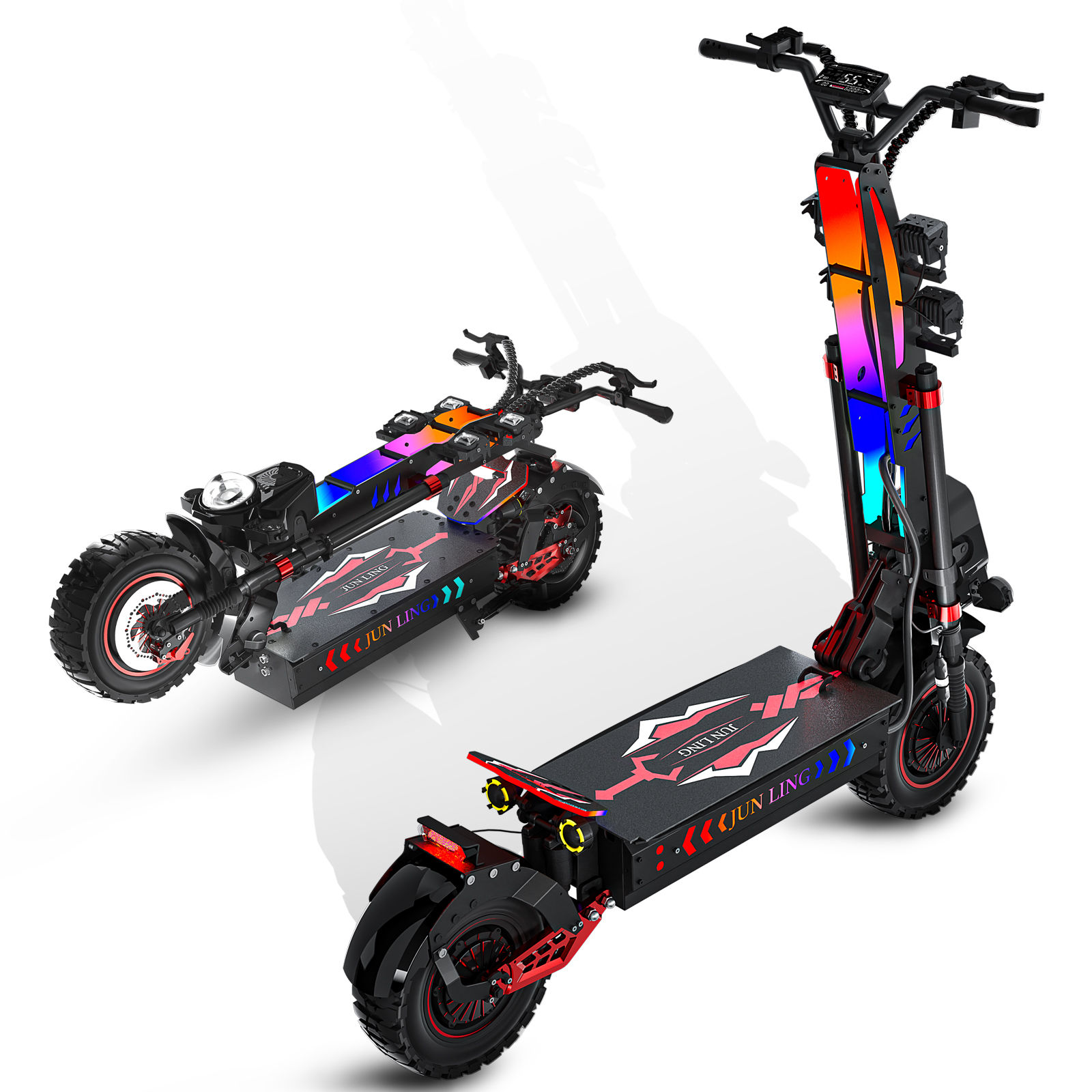 JL86 10000W Powerful Electric Scooter with 13inch Fat All-Terrain Tires 55MPH Electrical Kickscooter