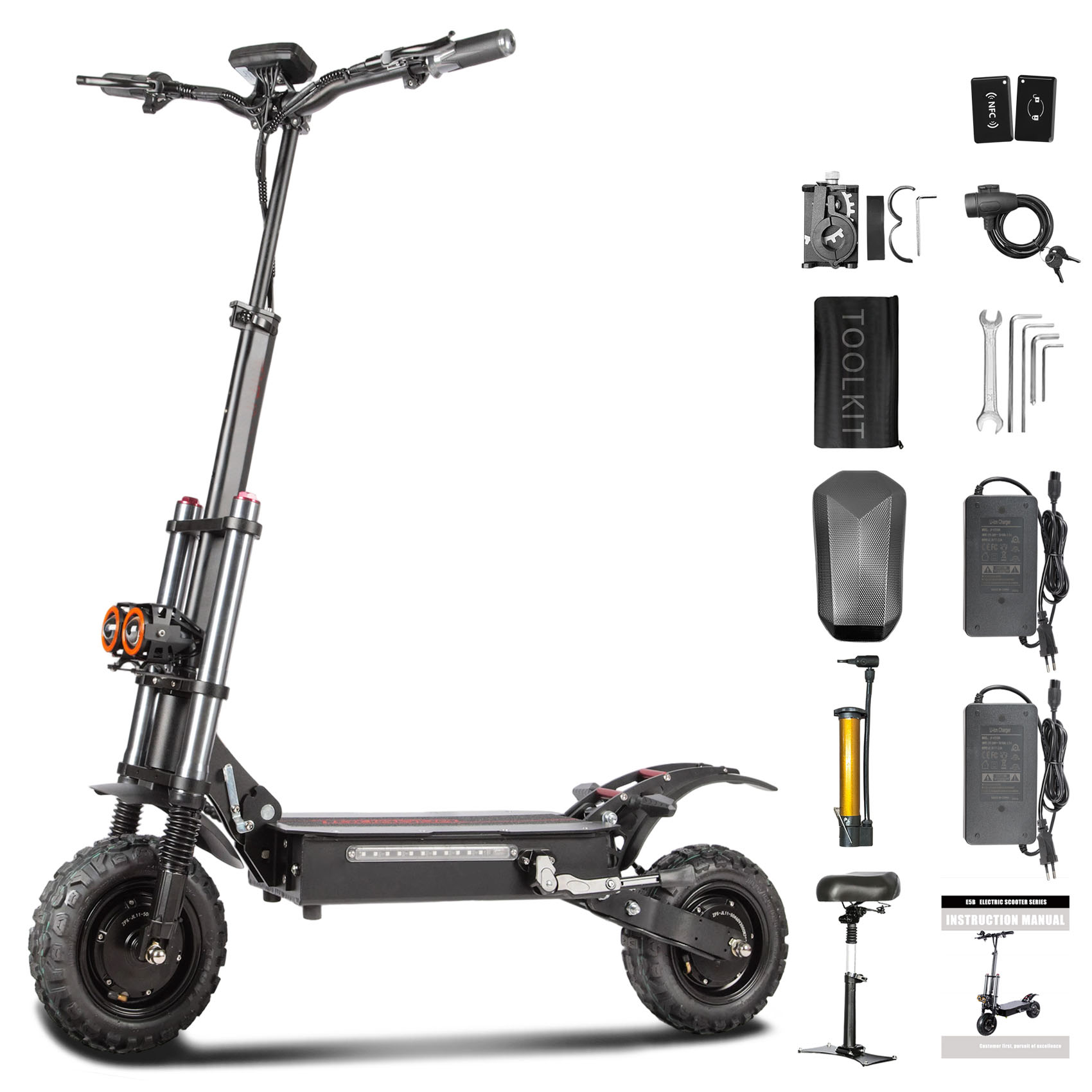S3 60V 6000W Dual Motor Electric Scooter