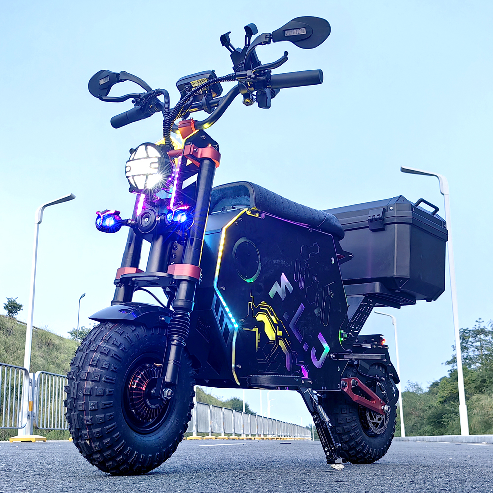 2025LatestFLJ60V10000WMiniElectricMotorcyclewithAppNFC58MPHSpeed