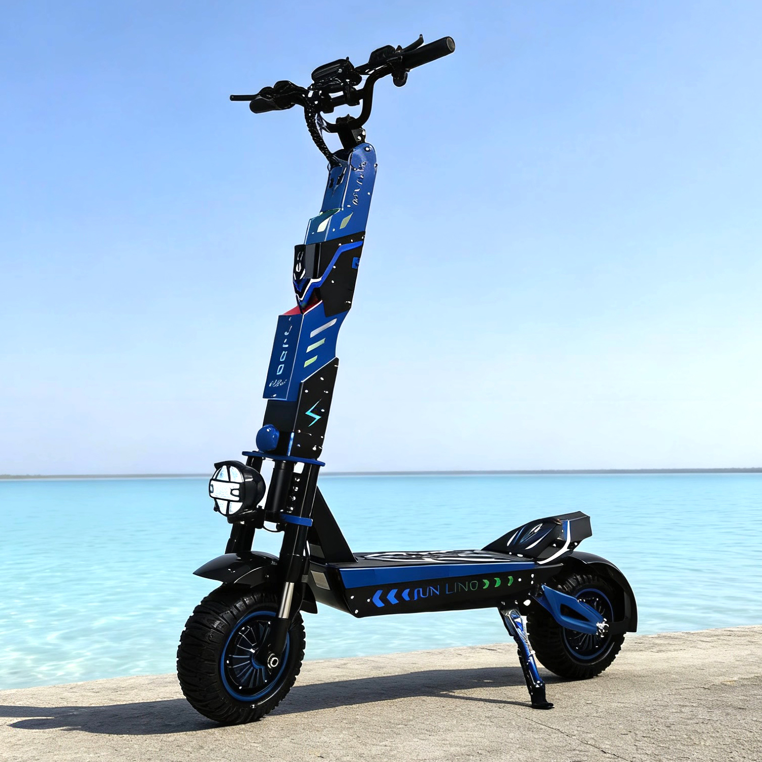 Latest JL80 6000W Duall Motors Electric Scooter with 12inch All-Terrain Tire 40MPH Speed Kickscooter