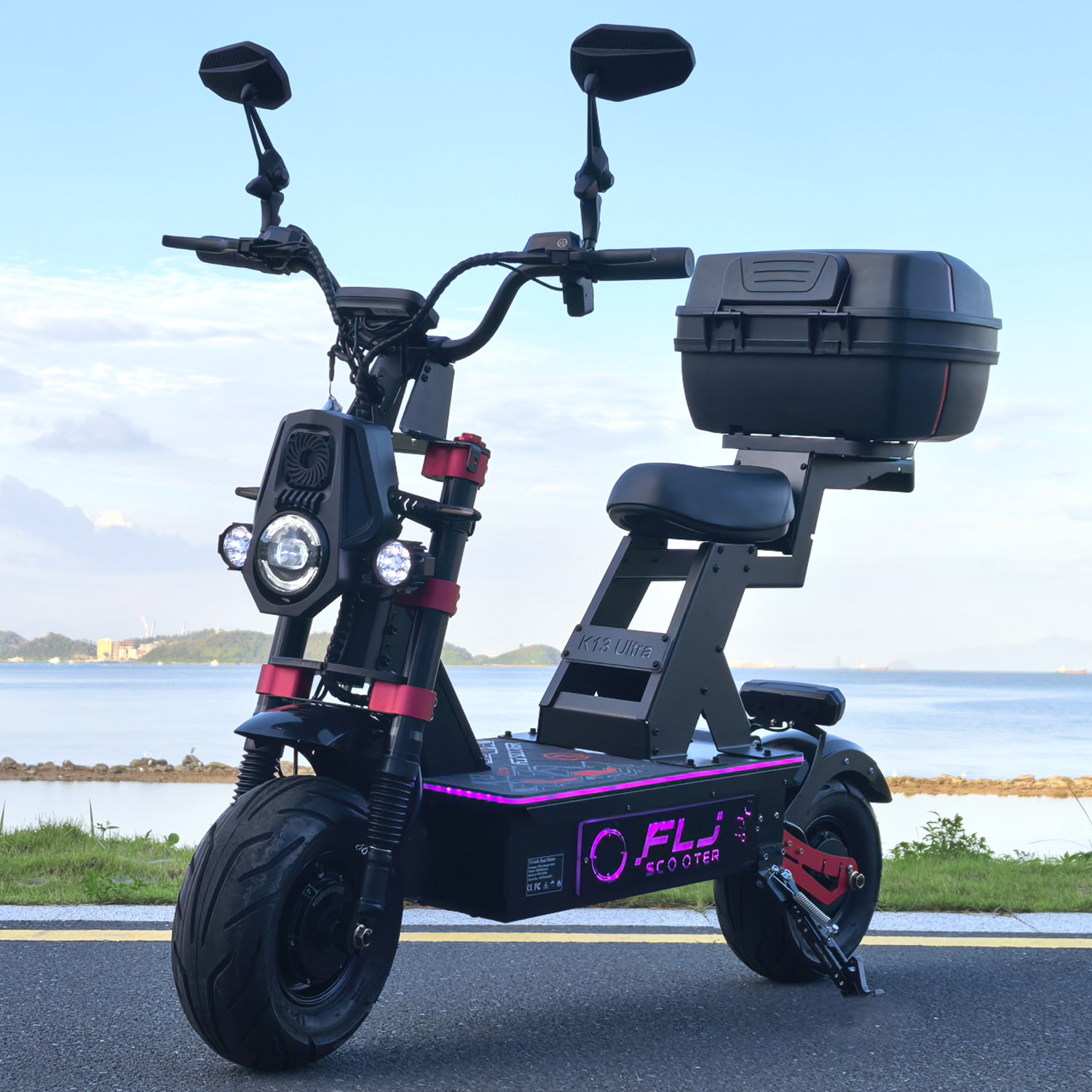 K13 Ultra 72V 12000W Electric Scooter with APP fast speed 75MPH