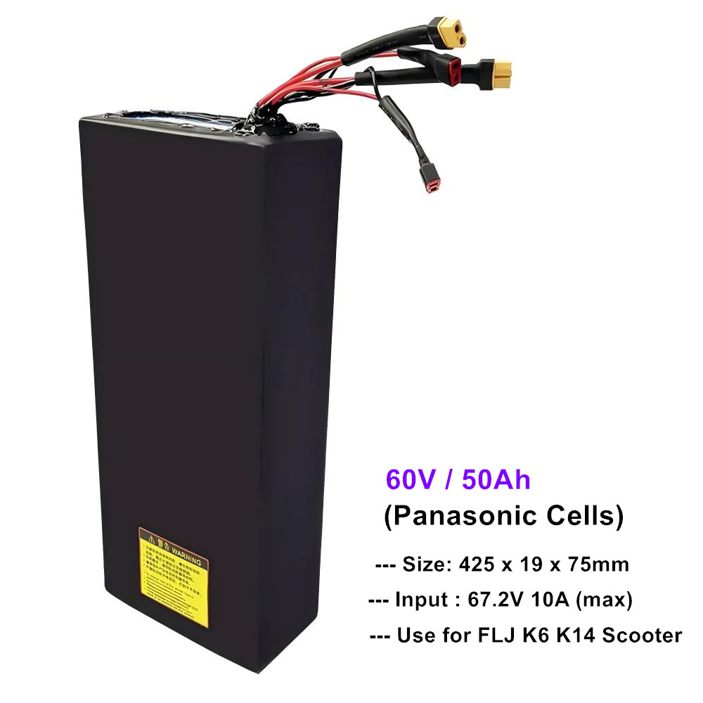 FLJ K6 X14 60V 40ah 50ah 80ah Waterproof Electric Scooter Battery