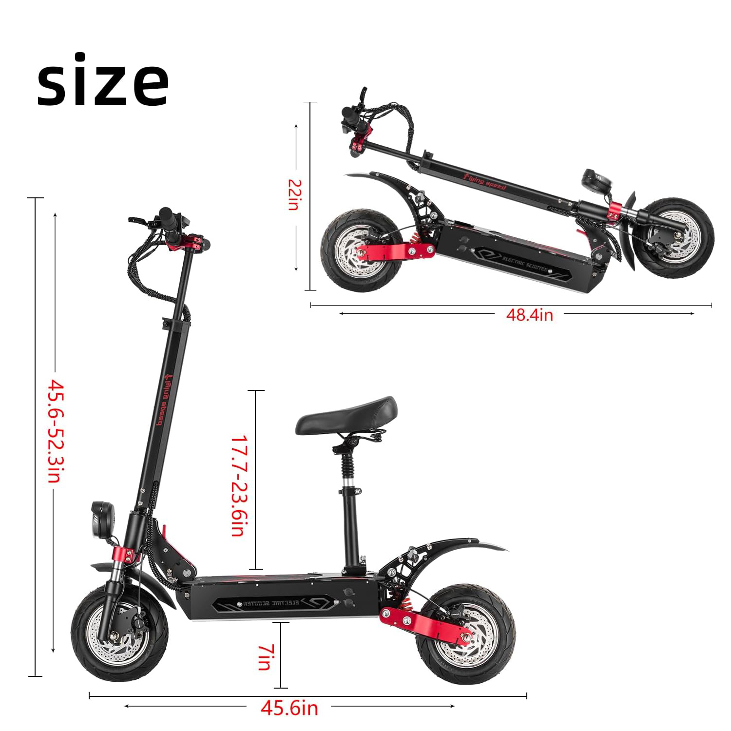Latest 52V 3200W Dual Motor Fat Tire Electric Scooters