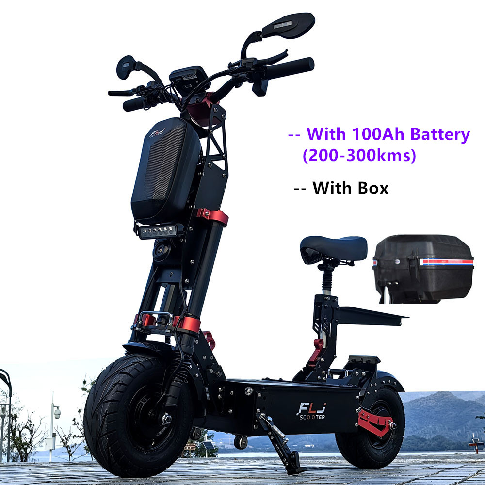 Latest FLJ K13 72V 12000W electric scooter with APP NFC 75MPH Speed 13inch Fat wheel scooters