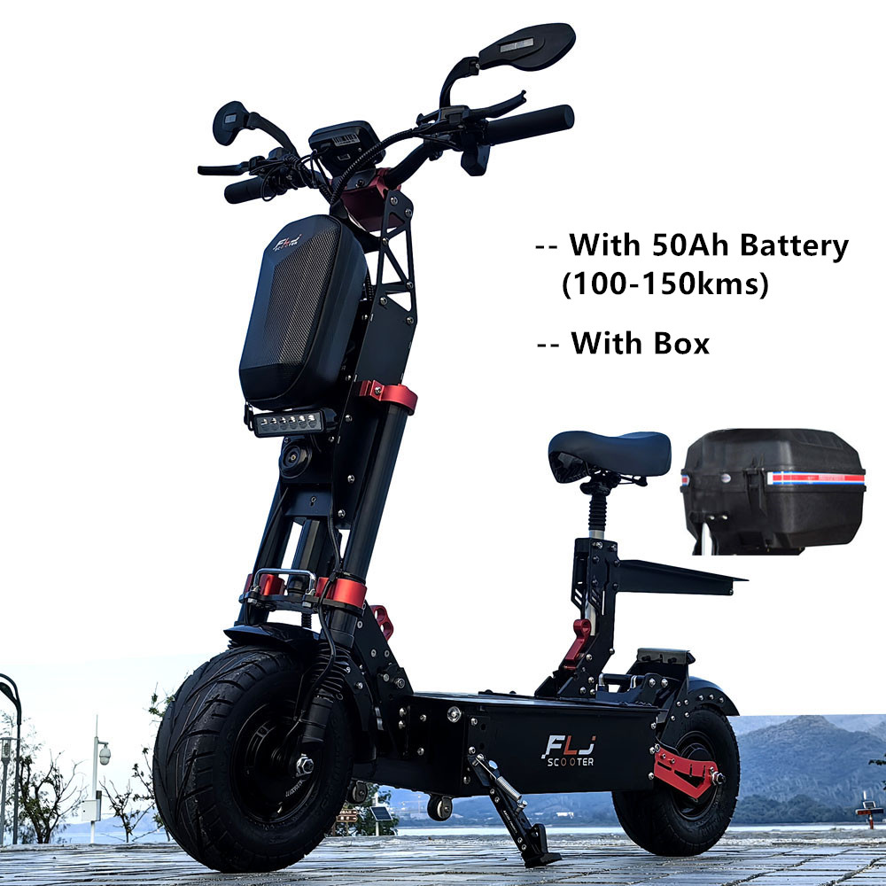 Latest FLJ K13 72V 12000W electric scooter with APP NFC 75MPH Speed 13inch Fat wheel scooters