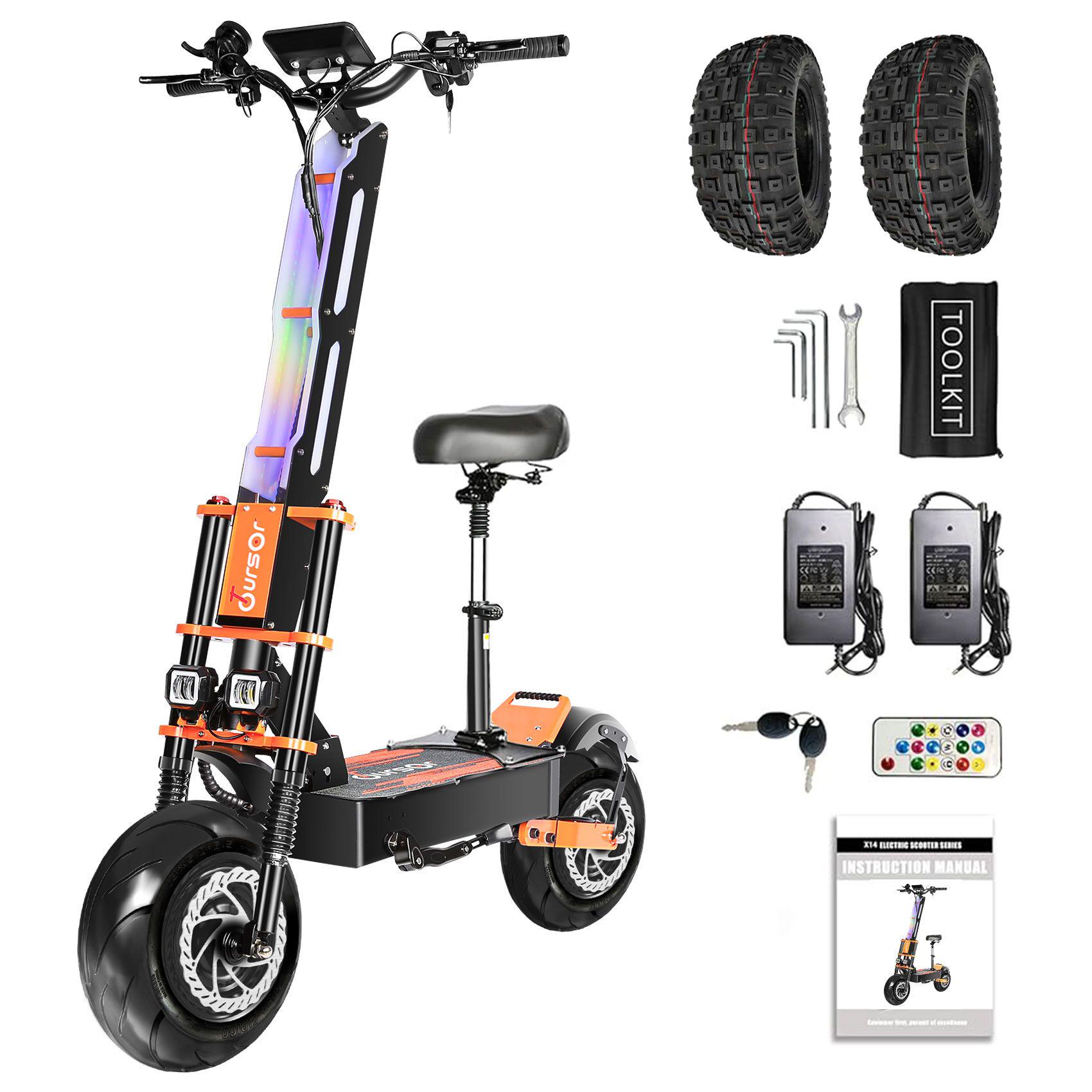 Latest 60V 8000W Dual Motor 14inch Fat Wheel Electric Scooter