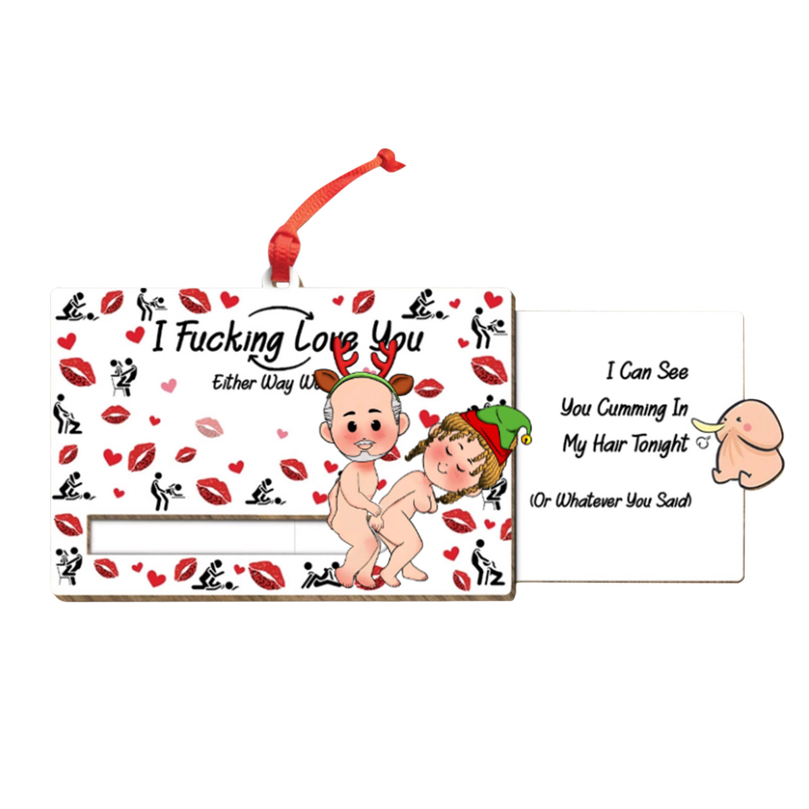 Couple - I Fucking Love You - Personalized Wooden Slider Card