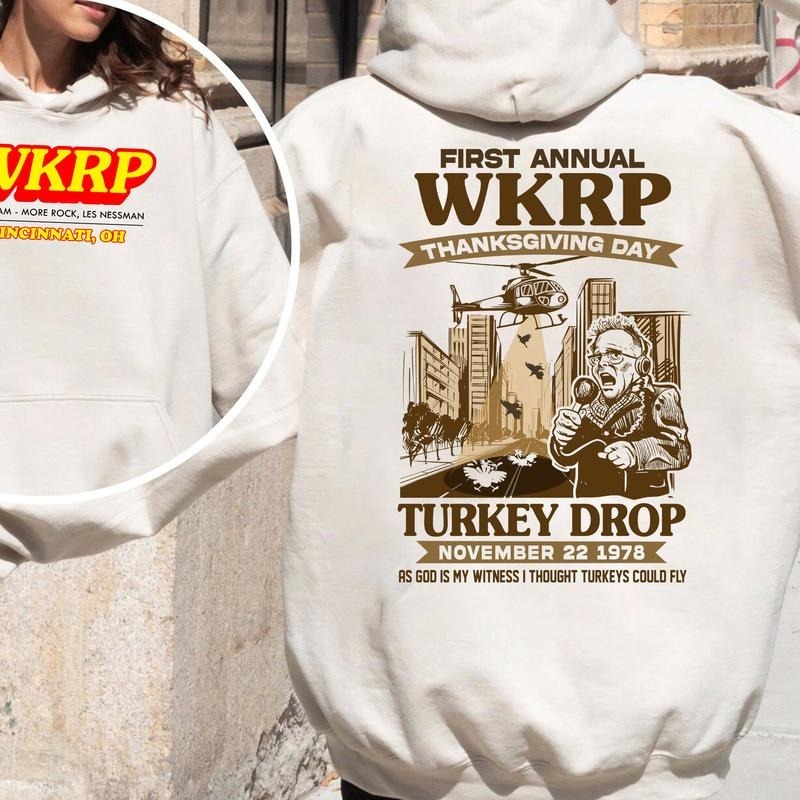 WKRP First Annual Thanksgiving Day Turkey Drop Shirt