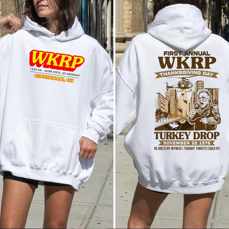 WKRP First Annual Thanksgiving Day Turkey Drop Shirt