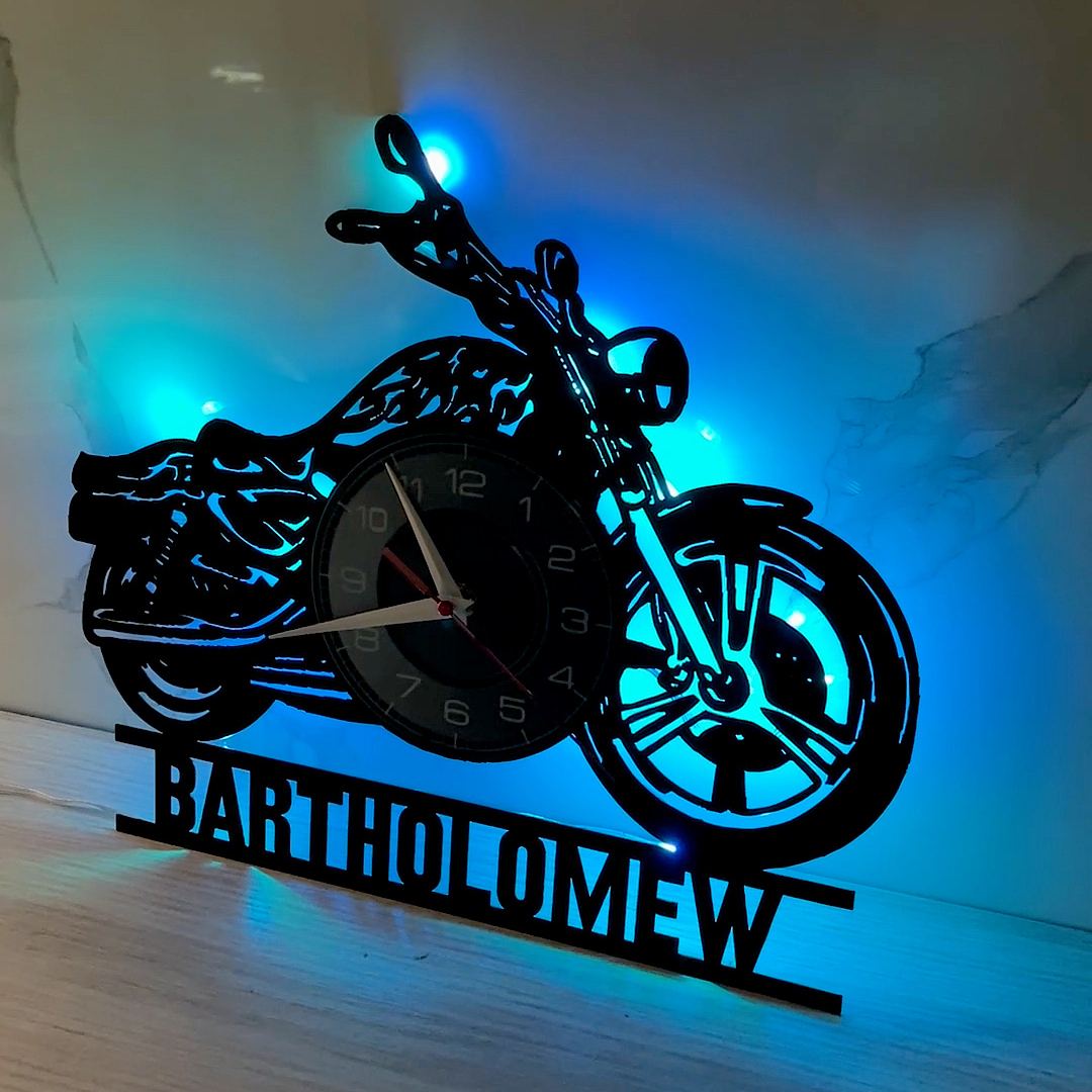 Personalized motorcycle wall clock