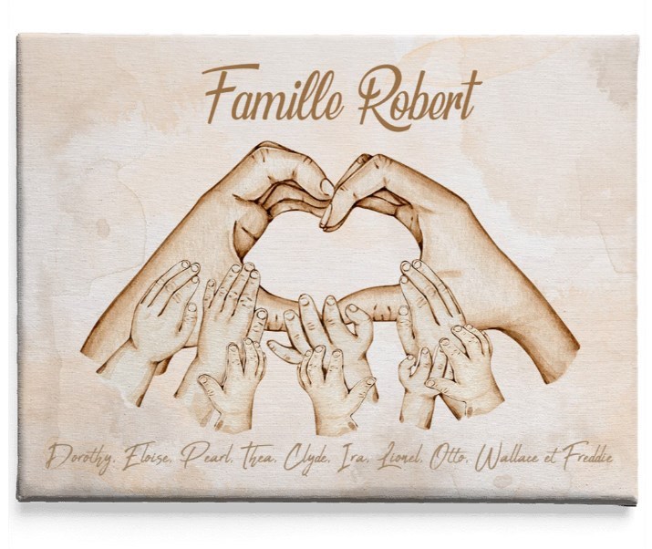 The hands of the family