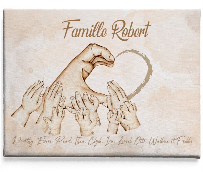 The hands of the family