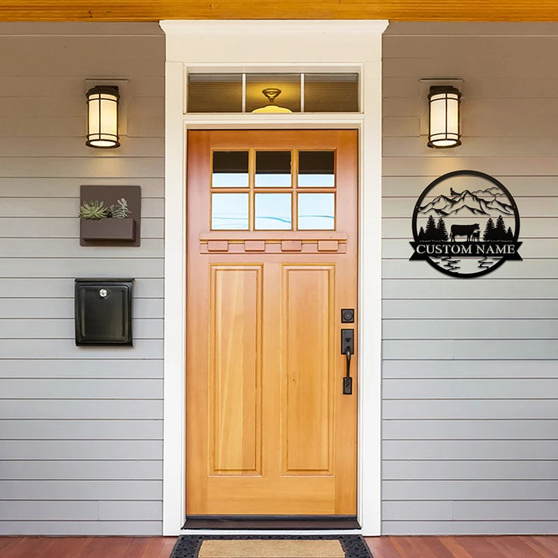 Custom Cow Metal Wall Art With LED Lights