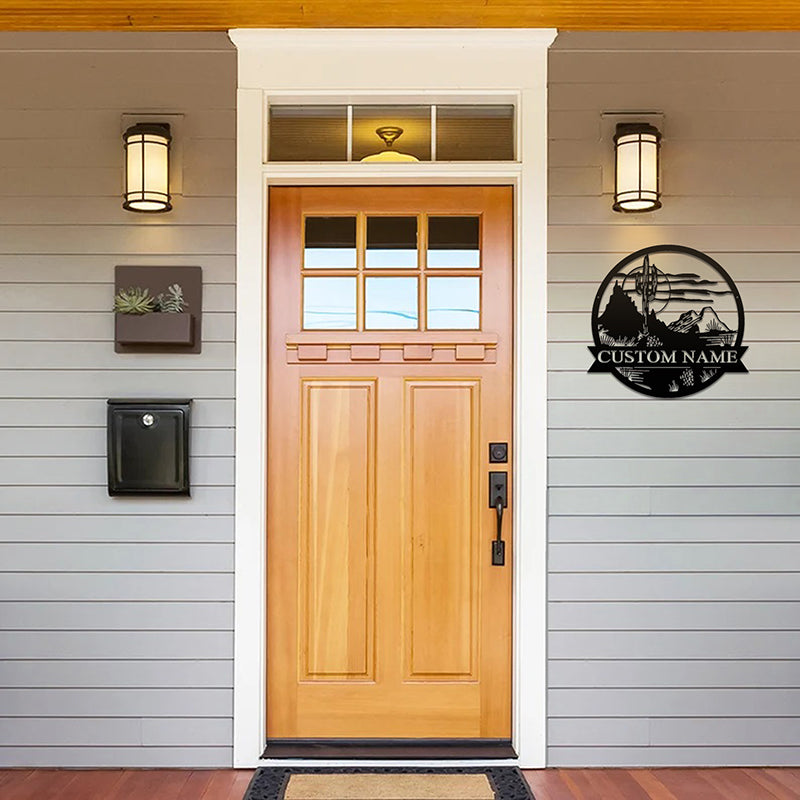 Custom Desert Metal Wall Art With LED Lights